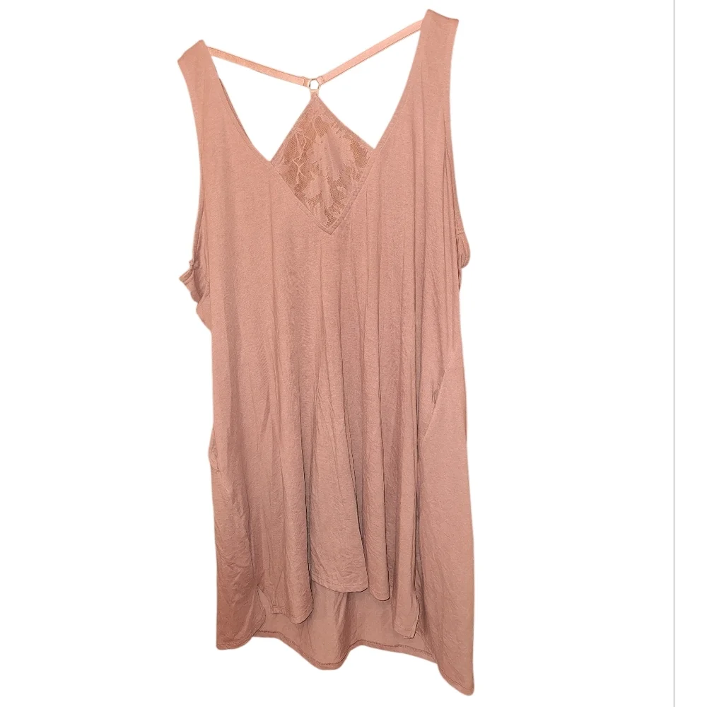 Cacique Pale Mauve 22/24 Lace Nightgown Gown Comfy Lightweight Strappy V-neck